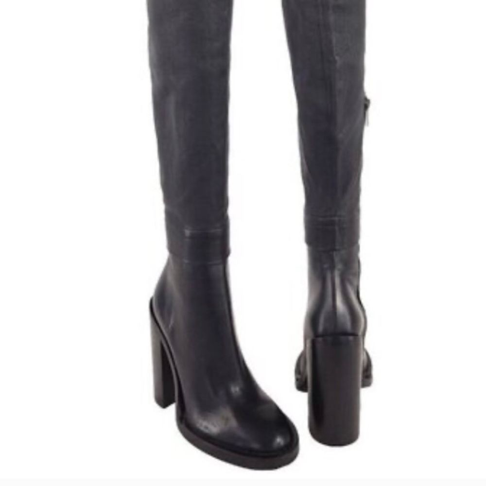Ann Demeulemeester Black Over-the-Knee Leather Boots